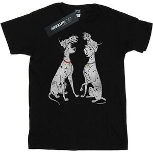 101 Dalmatians Mens Pongo And Perdita Cotton T-Shirt / Black
